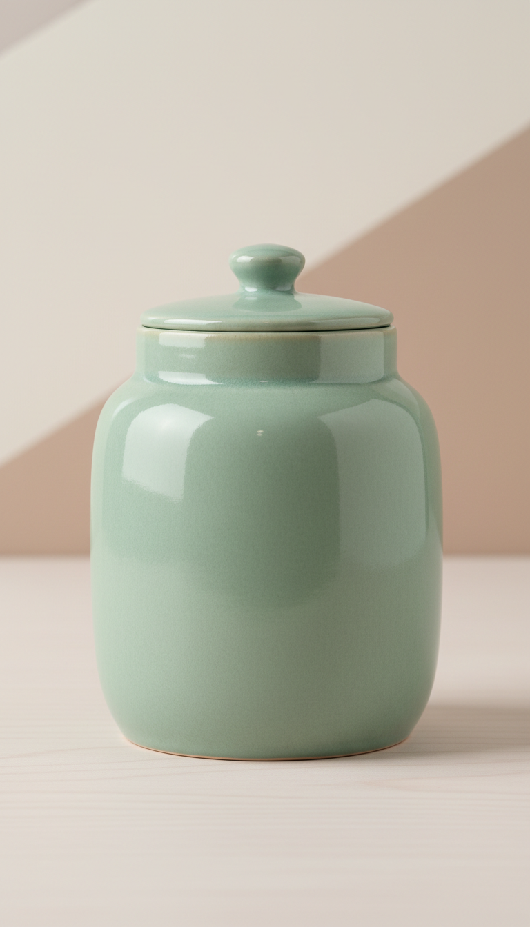 Mist Green Ceramic Treat Jar